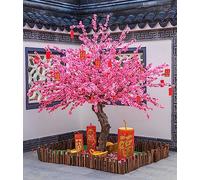 Grande arredamento per la casa Ciorini artificiali Cioliti di ciliegio, falso sakura, veri steli in legno e foglie realistiche replica pianta artificiale per sakura fiore esterno interno Offi