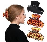 Grande artiglio per capelli, 3 pezzi, 8 cm, grandi fermagli per capelli, antiscivolo, per capelli spessi e lunghi, donne e ragazze, senza sforzo 1 secondo da testa a festa chic (3 colori)