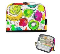Grande astuccio con cerniera astuccio per matite colorato cartone animato frutta gialla pera borse per matite stoccaggio ragazzi borse penne adolescenti ragazze pennarello arte ritorno a scuola adulti