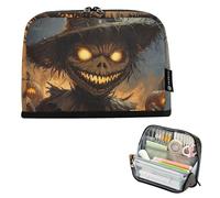 Grande astuccio con cerniera, astuccio per matite con personaggio spaventapasseri, fumetti, astuccio, adolescenti, ragazze, penne, ragazzo insegnante, preppy college scuola superiore forniture
