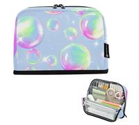 Grande astuccio con cerniera astuccio per matite disegnato colorato bolle di sapone borsa per matite per ragazze adolescenti astuccio per penne ragazzo cancelleria giapponese organizer per bambini