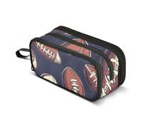Grande astuccio con motivo rugby, astuccio portatile per cancelleria da ufficio, borsa per il trucco, per studenti universitari e studenti delle scuole medie superiori, Multicolore, Taglia unica