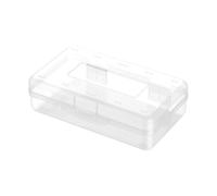 Grande astuccio impermeabile trasparente per penne ad alta capacità, organizer per matite colorate, 20,5 x 12,1 x 5,9 cm, scatola portaoggetti con impilabile