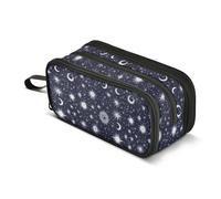 Grande astuccio in nylon per ragazzi con stelle stellate e sole e luna, astuccio per matite di grande capacità, astuccio per cancelleria per ragazze adolescenti universitarie