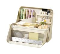Grande astuccio organizer per matite, borsa multi scomparto per cancelleria, custodia portatile in tessuto con tasche con cerniera, sezioni divisorie, penne, pennarelli, pastelli, gomme, righelli per