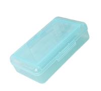 Grande astuccio per matite a doppio strato trasparente scatola portapenne colorata Organizzatori per penne portatili per studenti di bambini, blu