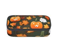 Grande astuccio per matite con scritta "Happy Thanksgiving Day" e zucca, per adolescenti, per scuola, università, viaggi d'affari