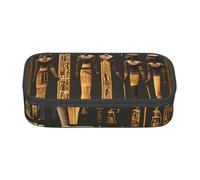 Grande astuccio per matite con stampa di geroglifici egiziani antichi per adolescenti, organizer per scuola, università, viaggi d'affari