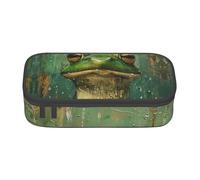 Grande astuccio per matite con stampa di rane e pioggia, per la scuola, per viaggi, studenti, professionisti