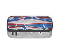 Grande astuccio per matite con stampa patriottica con stelle e strisce, per adolescenti, per scuola, università, viaggi d'affari