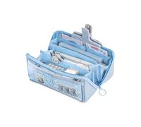 Grande astuccio portapenne a 3 scomparti, borsa per il trucco per ragazze e ragazzi, ideale per il materiale scolastico