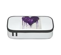 Grande astuccio viola con stampa amore per adolescenti, cancelleria per scuola, università, viaggi d'affari