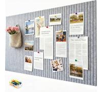 Grande bacheca autoadesiva in feltro, 60 x 40 cm, moderna bacheca autoadesiva e in sughero alternativa in feltro spesso, versatile per ufficio, cucina e come decorazione da parete, grigio chiaro