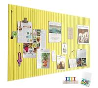 Grande Bacheca in Feltro Autoadesiva, 60 x 40 cm, Pannello in Feltro Color Limone Giallo, Striscia Verticale, Bacheca Decorativa in Feltro, Foto Tavolozza Pieghevole, Tavole per Appunti, Tavole per