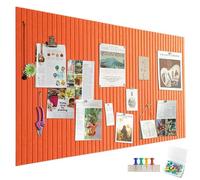 Grande Bacheca in Feltro Autoadesiva, 60 x 40 cm, Pannello in Feltro Colore Miele e Mandarino, Striscia Verticale, Bacheca Decorativa in Feltro, Pieghevole, Foto, Tavolozza per Appunti, Bacheca per