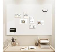 Grande bacheca in feltro con spilli, design pieghevole in sughero, autoadesiva, per foto e promemoria, per casa e ufficio (bianco, 60 x 80 cm)