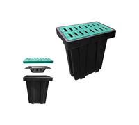 Grande bacino di raccolta con griglia e cestino per detriti, scatola di scarico in plastica resistente per cortile, prato, pluviale e deflusso del parcheggio