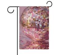 Grande bandiera da giardino con palla da discoteca per vacanze stagionali in iuta su entrambi i lati per casa cortile bandiere esterne 30,5 x 45,7 cm