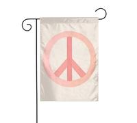 Grande bandiera da giardino rosa pastello con segno della pace 30 x 45 cm verticale su entrambi i lati per fattoria vacanze esterne decorazioni cortile bandiera