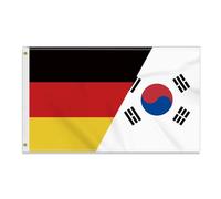 Grande bandiera della Corea del Sud, 90 × 150 cm, grande striscione dell'amicizia tedesca coreana, resistente, stampa laterale Doube, occhielli in ottone, grande Corea del Sud