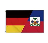 Grande bandiera Haiti Germania, 90 × 150 cm, grande striscione dell'amicizia tedesca Hhaitiana, resistente, stampa laterale Doube, decorazione con occhielli in ottone, grande Haiti