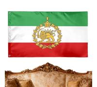Grande bandiera storica 'Iran antico, 90 x 1,5 m, in poliestere, con leoni e corone e due occhielli in metallo, resistente ai raggi UV e sbiadimento, per giardino, recinzione, prato