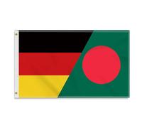 Grande bandiera tedesca del Bangladesh, 90 × 150 cm, grande striscione dell'amicizia tedesca del Bangladesh, resistente bandiera della Germania, stampa laterale, decorazione con occhielli in ottone