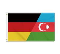 Grande bandiera tedesca dell'Azerbaigian, 90 x 150 cm, grande striscione dell'amicizia tedesca 150D, resistente stampa laterale Doube, occhielli in ottone grande Azerbaijan