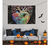 Grande banner segno decorazione per feste, sfondo personalizzato da appendere alla parete striscioni compleanno cortile banner segno albero della vita cuore fioritura festa sfondo fotografia 119 x 180