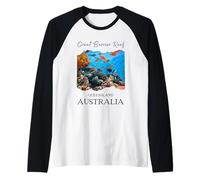 Grande Barriera Corallina Queensland Australia Souvenir Donne Ragazze Maglia con Maniche Raglan