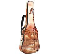 Grande bella custodia per chitarra acustica, impermeabile, con strato protettivo in spugna e tasche multiple, giraffa carina, Multicolore, 42.9x16.9x4.7 in, Borsa per chitarra