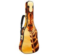 Grande bella custodia per chitarra acustica, impermeabile, con strato protettivo in spugna, simpatica giraffa, Multicolore, 42.9x16.9x4.7 in, Borsa per chitarra
