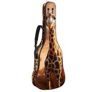 Grande bella custodia per chitarra acustica, impermeabile, con strato protettivo in spugna, tasche multiple, simpatica giraffa, Multicolore, 42.9x16.9x4.7 in, Borsa per chitarra