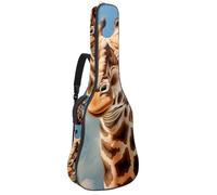 Grande bella custodia per chitarra acustica, impermeabile, con strato protettivo, tasche multiple, giraffa carina, Multicolore, 42.9x16.9x4.7 in, Borsa per chitarra