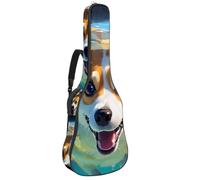 Grande bella custodia per chitarra, impermeabile, con strato protettivo in spugna, bella corgi nuota sott'acqua, Multicolore#06, 42.9x16.9x4.7 in, Borsa per chitarra