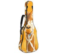 Grande bella custodia per chitarra, impermeabile, per chitarra acustica da 40/41/42 pollici, con strato protettivo e tasche multiple, zaino per chitarra, graziosa giraffa, Multicolore, 42.9x16.9x4.7