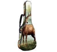 Grande bella custodia per chitarra, impermeabile, per chitarre da 40/41/42 pollici, con strato protettivo in spugna e tasche multiple, bellissimo cervo, Multicolore, 42.9x16.9x4.7 in, Borsa per