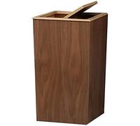 Grande bidone della spazzatura in legno con coperchio, rettangolare, stile retrò, per bagno, cucina, soggiorno
