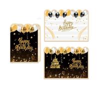 Grande biglietto di auguri fatto a mano oversize libro delle firme di buon compleanno libro degli ospiti nero dorato commemorativo libro degli ospiti fatto a mano biglietto di compleanno per la