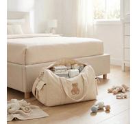 Grande borsa a tracolla da mamma con ricamo, borsa maternità con comodo scomparto, borsa a spalla e a tracolla da mamma di Boston BeigeColore unicoPoliestere