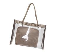 Grande borsa a tracolla trasparente pratica resistente all'acqua borsa casual per cosmetici per uso quotidiano e viaggi vacanza borsa a tracolla di grande capacità, cachi, One Size
