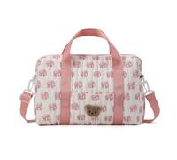 Grande borsa Boston con motivo elefante trapuntato e ricamato | Borsa per la spesa da viaggio con toppa a forma di orso, tracolla rimovibile e regolabile, borsa per il fine settimana da