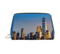 Grande borsa cosmetica con stampa della linea del cielo della città borsa cosmetica portatile adatta per viaggi e viaggi di lavoro