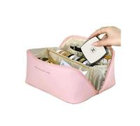 Grande borsa cosmetica da viaggio per le donne organizzatore di trucco in pelle femminile borse da toilette borse per il trucco custodia custodia di lusso Lady Box, rosa, Taglia unica