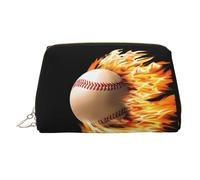 Grande borsa cosmetica stampata da baseball del fuoco borsa cosmetica portatile adatta per viaggi e viaggi di lavoro