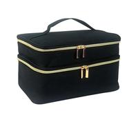 Grande borsa da cucito, 28 x 19 x 15,5 cm, borsa portaoggetti per da cucito, organizer a doppio strato con tasche multiple, organizer impermeabile per forbici, fili, spilli, aghi