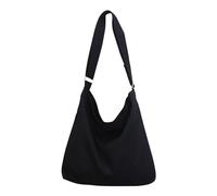 Grande borsa da donna in tela con spalline regolabili per una singola borsa a tracolla da donna grande due, Nero , taglia unica