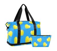 Grande borsa da palestra da viaggio Weekender Gear port Tote per aereo che viaggia pieghevole, Teal gradiente Valentine love