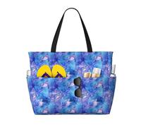 Grande borsa da spiaggia da donna a prova di sabbia, con stampa di tartarughe marine da sogno, estiva, lavoro, viaggi, con cerniera