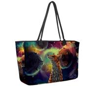 Grande borsa da spiaggia da donna, borsa da viaggio con cavalli, borsa a tracolla impermeabile con tasche, Multicolore 4., 14.5x20.8x5.5in/37x53x14cm